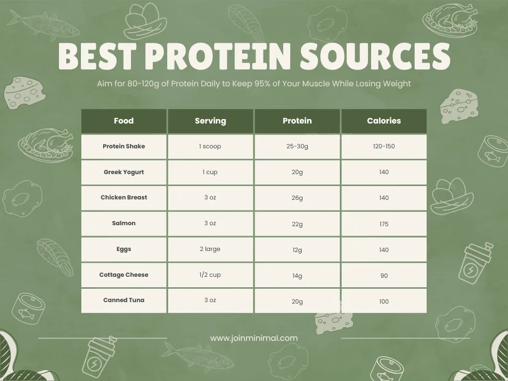 protein chart for weight loss 